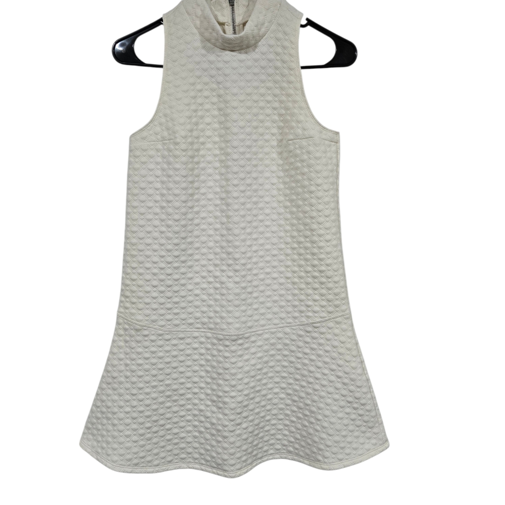 Abercrombie & Fitch Sleeveless  Textured A Line Drop Waist Cream Mini Dress XS